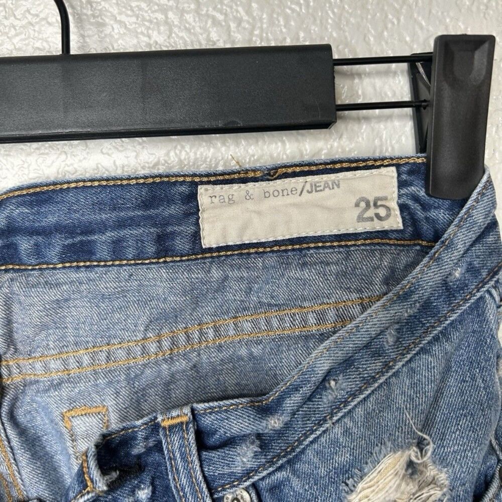 Rag & Bone Rebel Boyfriend Shorts Boho Distressed Denim Jean Shorts Size 25 - Picture 8 of 9